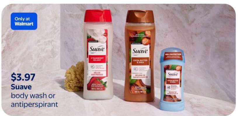 Suave body wash or antiperspirant