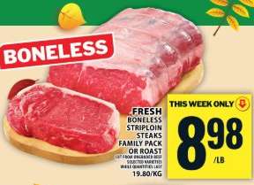 Fresh Boneless Striploin Steaks