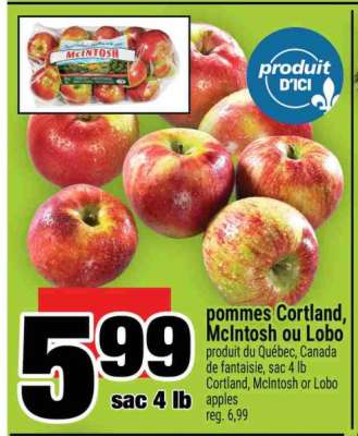pommes Cortland, McIntosh ou Lobo