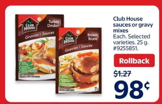 Club House sauces or gravy mixes