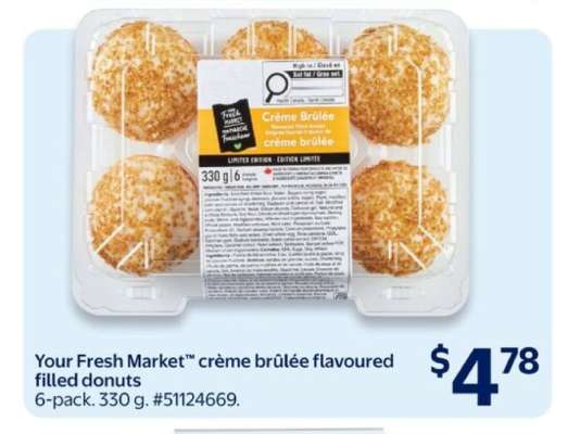 Your Fresh Market™ crème brûlée flavoured filled donuts
