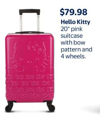 Hello Kitty 20" Pink Suitcase