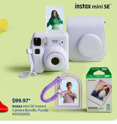 instax mini SE Instant Camera Bundle, Purple