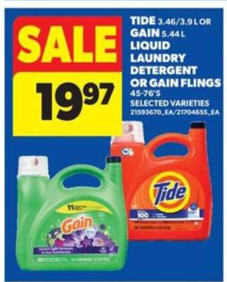 Tide or Gain Liquid Laundry Detergent
