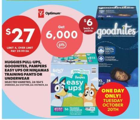 Huggies Pull-Ups, Goodnites, Pampers Easy Ups or Ninjamas