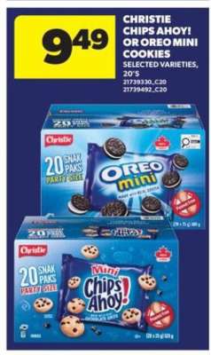 Christie Chips Ahoy! or Oreo Mini Cookies