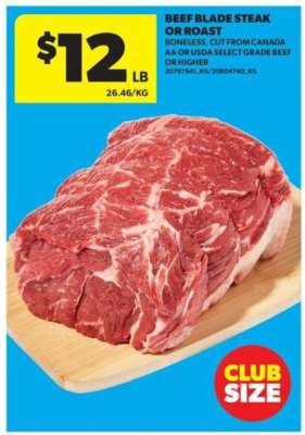 Beef Blade Steak or Roast