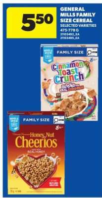 GENERAL MILLS FAMILY SIZE CEREAL