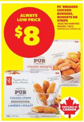 PC Breaded Chicken Burgers, Nuggets or Strips