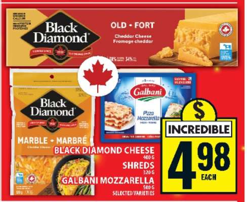 Black Diamond Cheese Shreds & Galbani Mozzarella