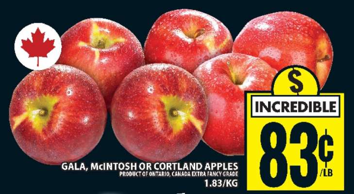 Gala, McIntosh or Cortland Apples