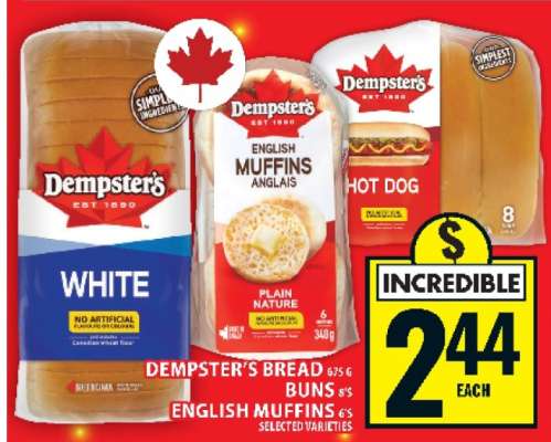 Dempster's Bread, Buns, English Muffins