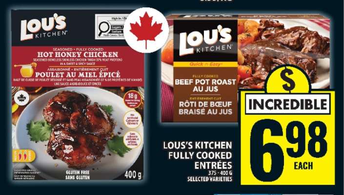 LOU’S KITCHEN FULLY COOKED ENTRÉES