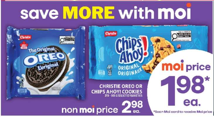 CHRISTIE OREO OR CHIPS AHOY! COOKIES