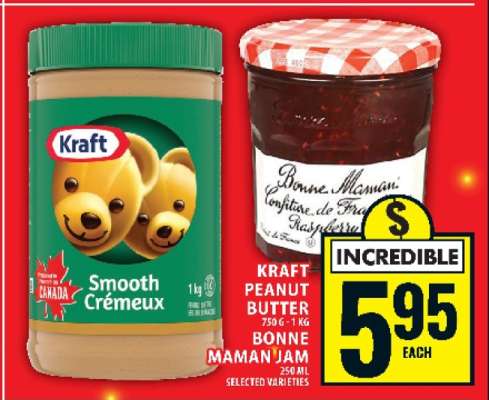 Kraft Peanut Butter & Bonne Maman Jam