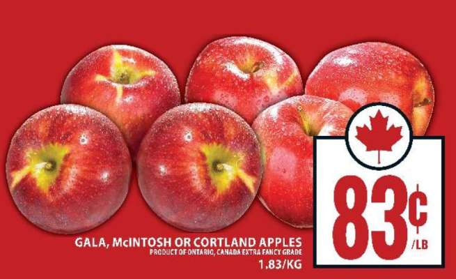 Gala, McIntosh or Cortland Apples