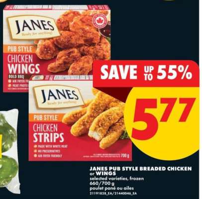 JANES Pub Style Breaded Chicken or Wings