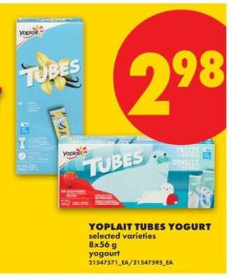 Yoplait Tubes Yogurt
