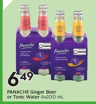PANACHE Ginger Beer or Tonic Water 4x200 mL