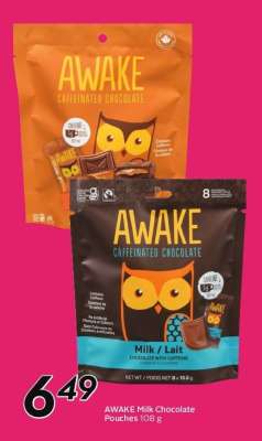AWAKE Milk Chocolate Pouches 108 g