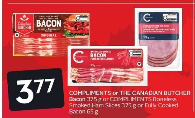 COMPLIMENTS or THE CANADIAN BUTCHER Bacon