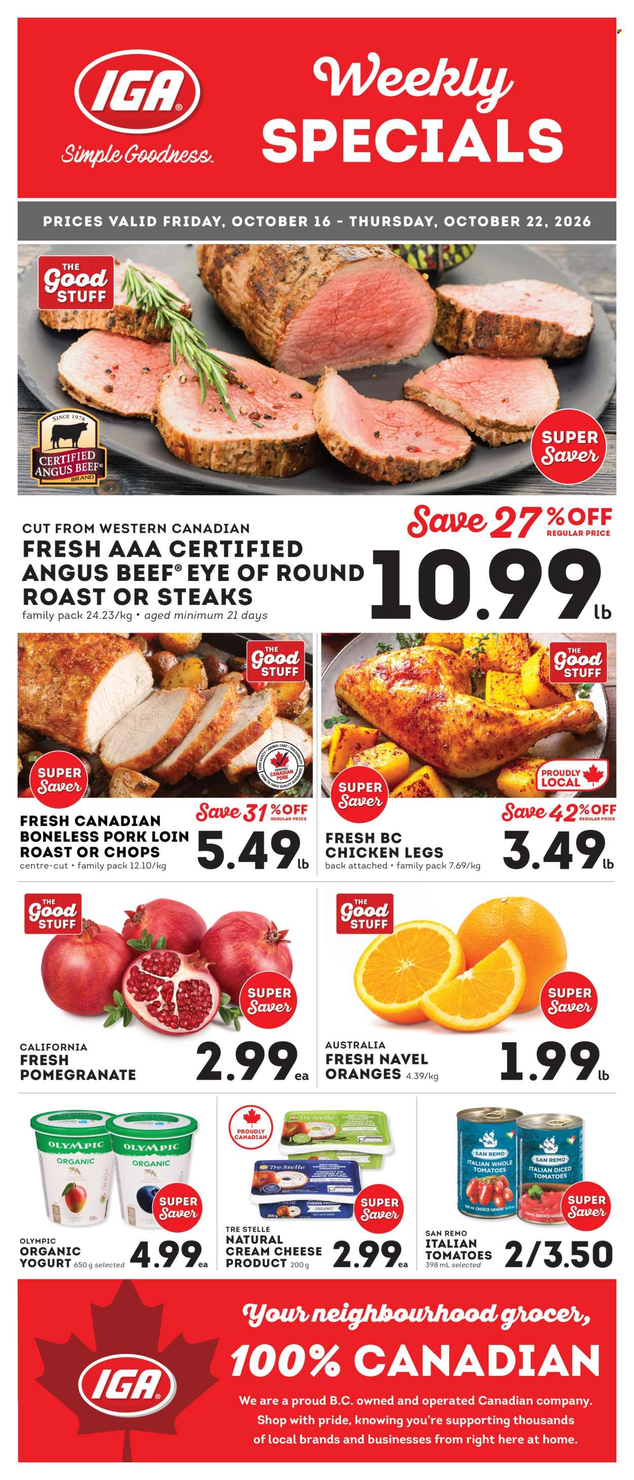 IGA Simple Goodness flyer - October 16, 2026 - October 22, 2026. Page 1